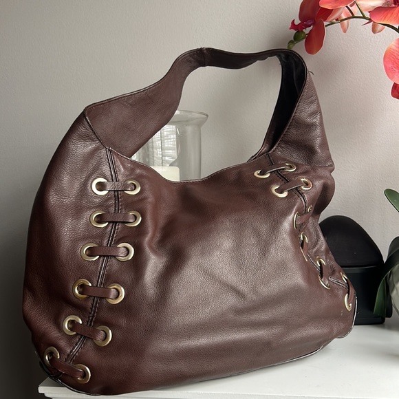 Michael Kors leather shoulder bag brown leather - Picture 2 of 6